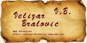 Velizar Bralović vizit kartica